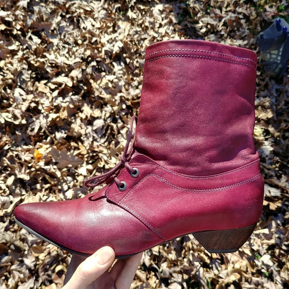 John Fluevog Shoes - John fluevog red leather boots 7